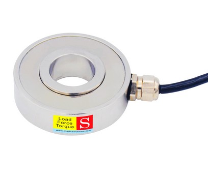Celda de carga tipo donut 0-50kN Sensor de fuerza de orificio pasante
